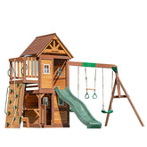 Mount Peak - Kazbek Swing Set & 2 level Play House with wooden roof MP76145 - Colorland Toys