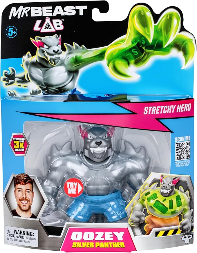MrBeast Lab Stretchy Hero Silver Panther 24771 - Colorland Toys