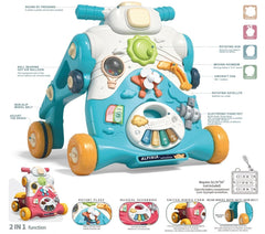 Multi Function 2 - in - 1 Music Baby Walker Blue 702/B11142 - Colorland Toys