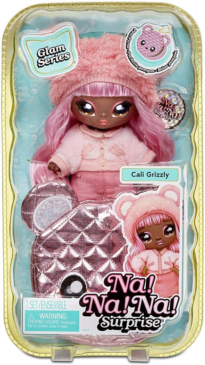 Na! Na! Na! Surprise 2 - in - 1 Pom Glam Cali Grizzly with Metallic Purse MGA - 575139 - Colorland Toys