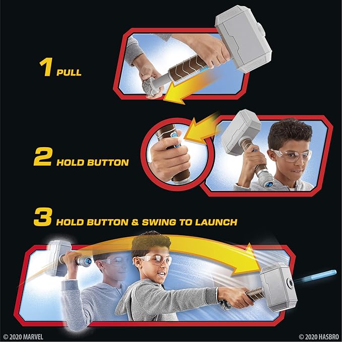 NERF Power Moves Avengers Thor Hammer Strike E7379 - Colorland Toys