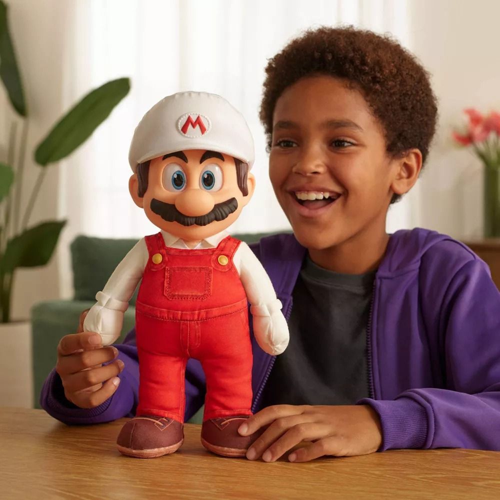 Nintendo Super Mario2 Movie Jumbo Roto Plush - Fire Mario 43236 - Colorland Toys