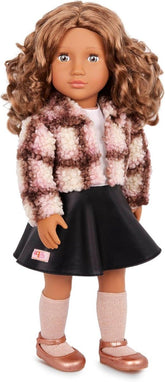 Our Generation Ana Doll With Plaid Shacket And Leather Skirt - Colorland Toys