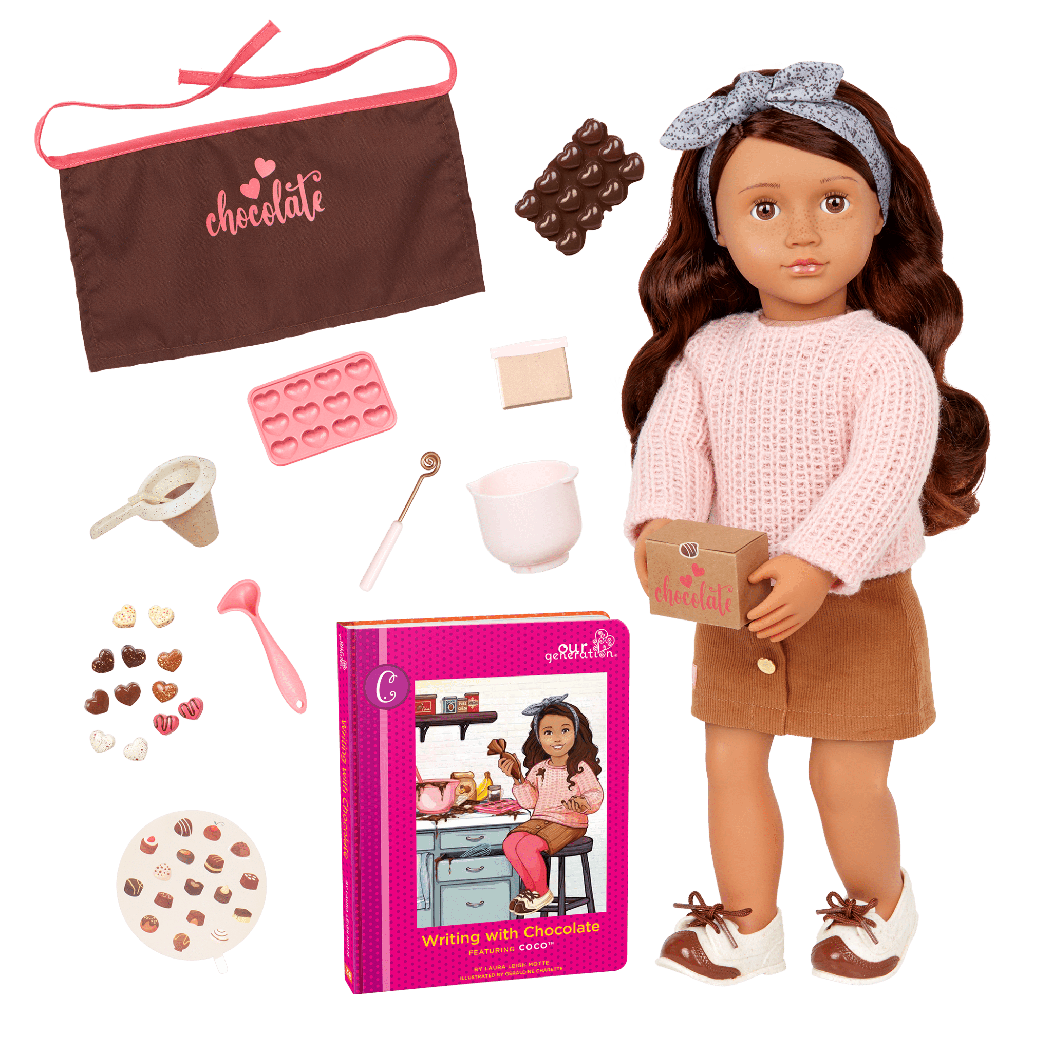 Our Generation Deluxe Chocolate Doll With Book, Coco BD31423Z - Colorland Toys