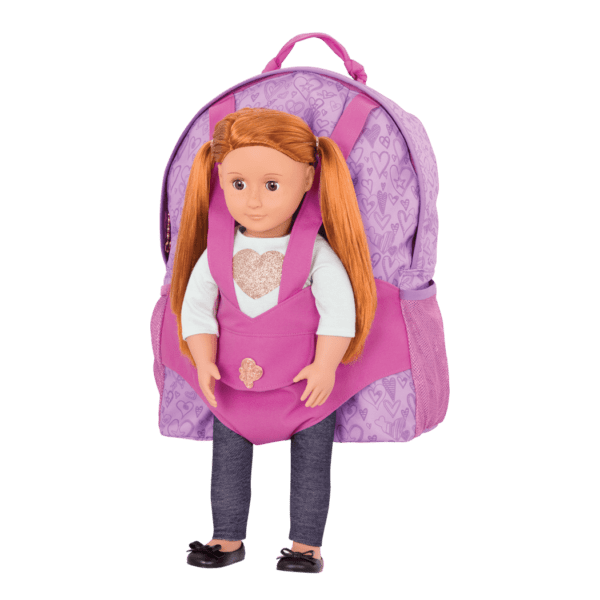 Our Generation Doll Hop On Carrier Backpack – Purple Hearts (BD37418Z) - Colorland Toys