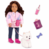 Our Generation Doll & Pomeranian Pup With Accs, Ines & Jojo BD31737Z - Colorland Toys