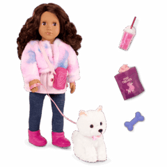 Our Generation Doll & Pomeranian Pup With Accs, Ines & Jojo BD31737Z - Colorland Toys