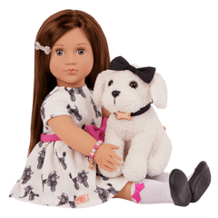 Our Generation Doll With Bow Dress And Pup Gemma & Gigi BD31588Z - Colorland Toys