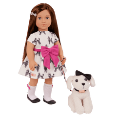 Our Generation Doll With Bow Dress And Pup Gemma & Gigi BD31588Z - Colorland Toys