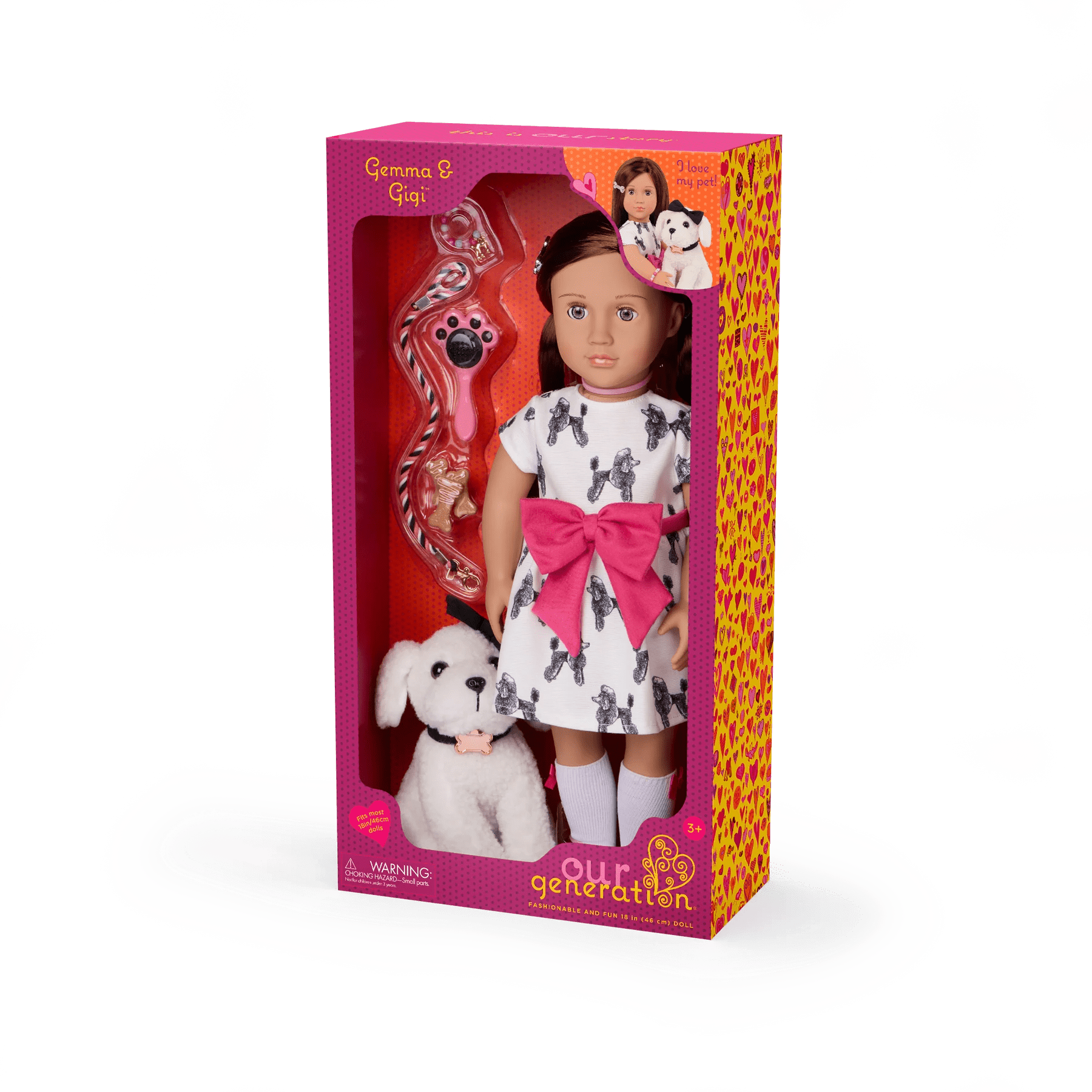 Our Generation Doll With Bow Dress And Pup Gemma & Gigi BD31588Z - Colorland Toys