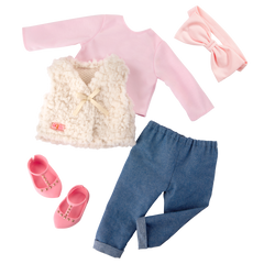 Our Generation Doll With Glam Fur Vest Emmie BD31705Z - Colorland Toys