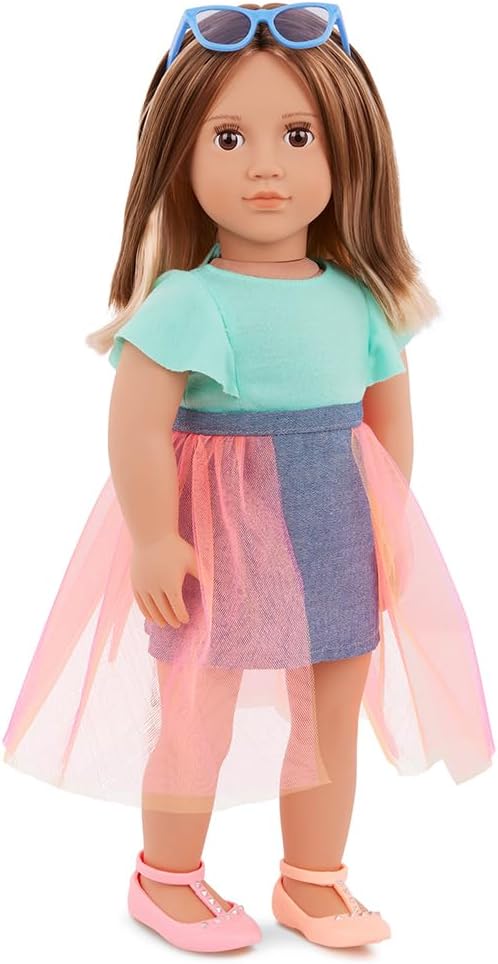 Our Generation Lisa Doll With Denim And Tulle Skirt Outfit - Colorland Toys