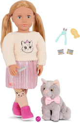 Our Generation Sheela And Sammy Doll With Pet Kitten - Colorland Toys