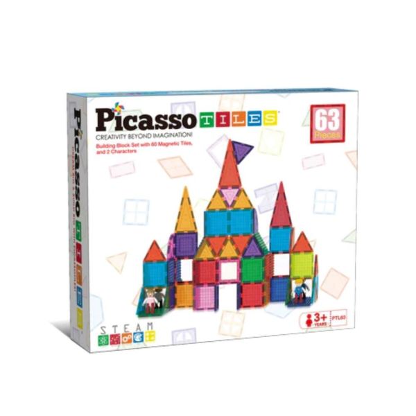 Picasso Magnetic Bricks & Tiles 63 - Pcs PTL63 - Colorland Toys