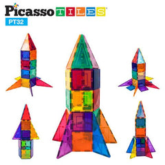 Picasso Magnetic Rocket Booster 32 - Pcs PT32 - Colorland Toys