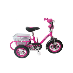 Bronco Three Wheel Bicycle with Basket 10-inch Pink 1210 - Colorland Toys