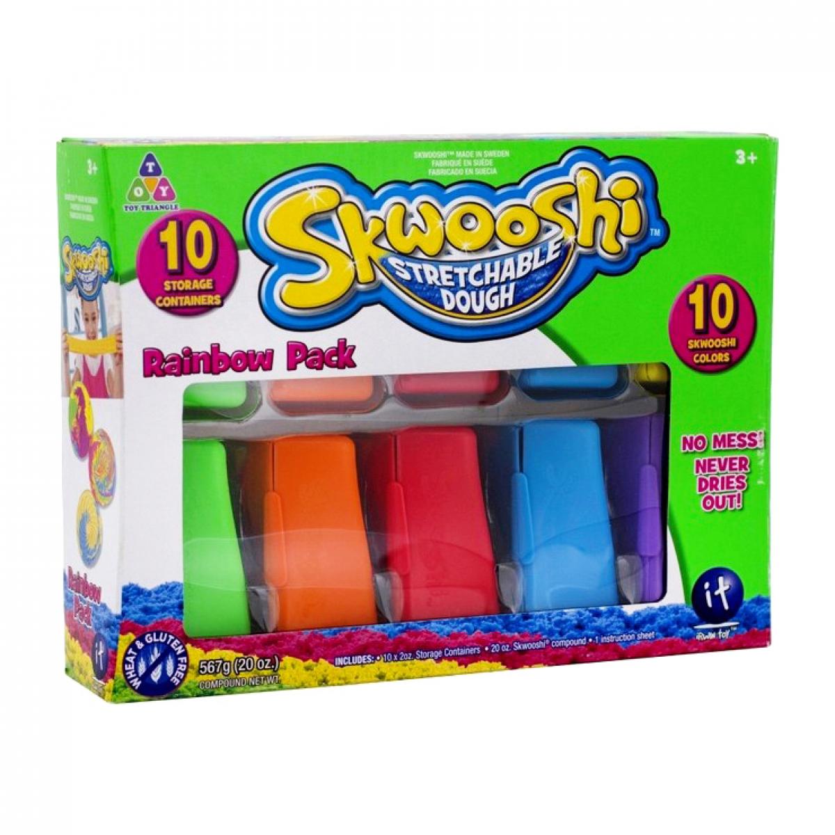Skwooshi Stretchable Dough Rainbow Dough 10 packs 300112003N - Colorland Toys