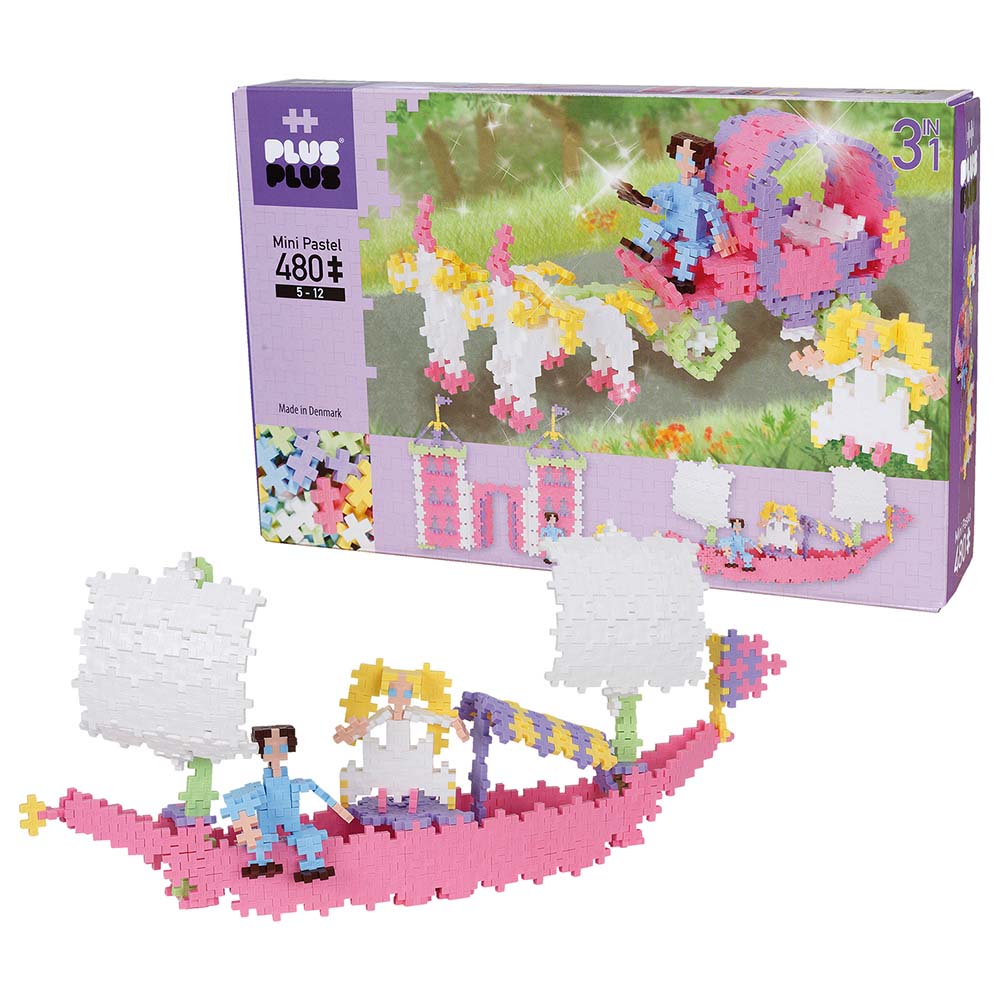 Plus - Plus Mini Pastel Princess 3 - in - 1 480pcs PP3771 - Colorland Toys