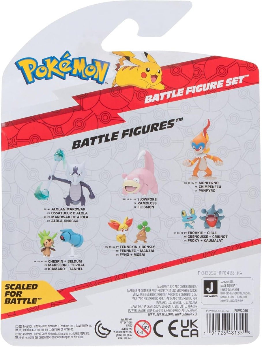 Pokemon Battle Figure 3 Pack Set - Slowpoke + Litwick + Pikachu PKW3056/95155 - Colorland Toys