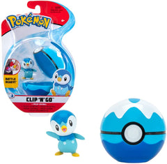 Pokemon Clip 'n Go Piplup & Dive Ball Figure Set 97899 - Colorland Toys