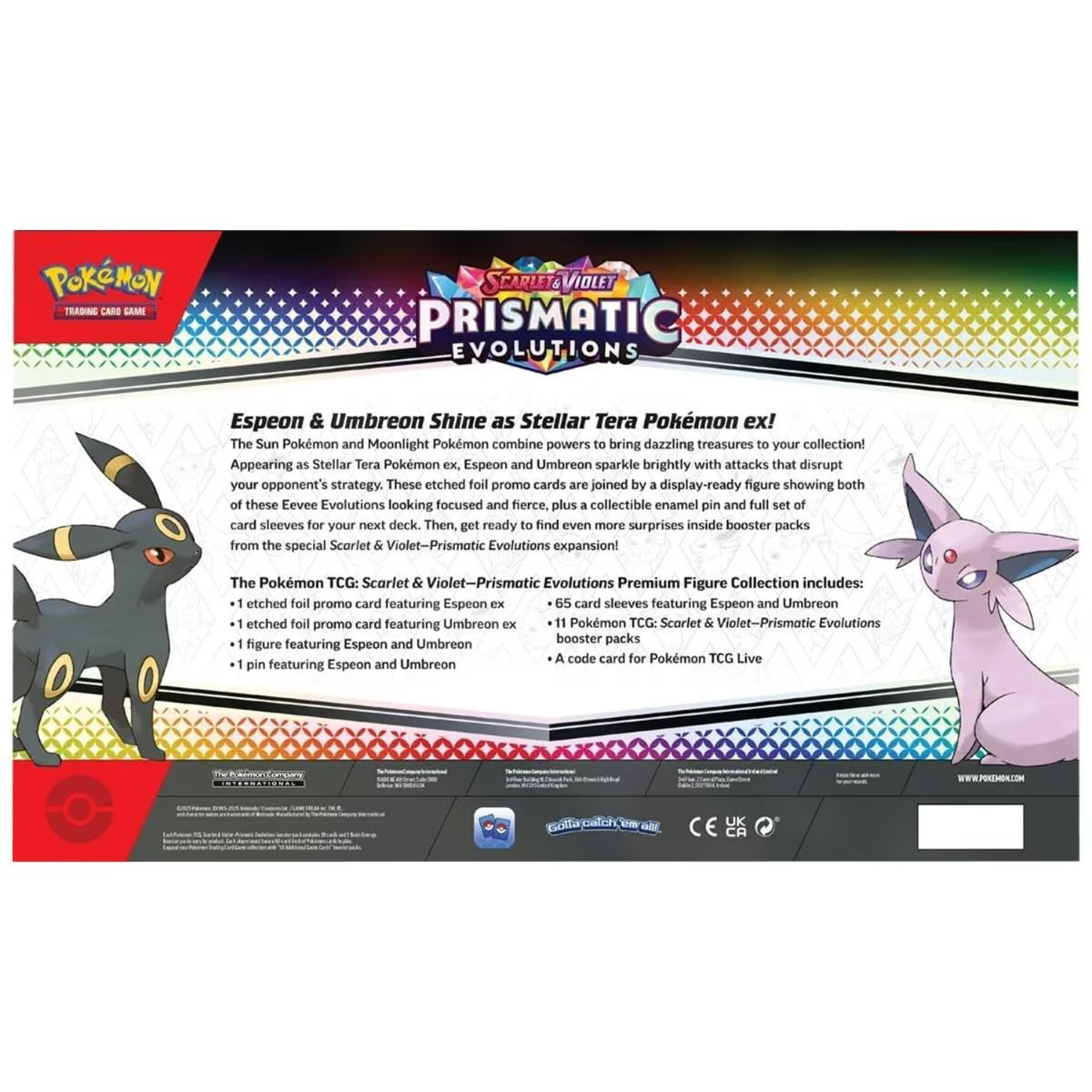 Pokémon TCG: Scarlet & Violet — Prismatic Evolutions Premium Figure Collection (Espeon & Umbreon) - Colorland Toys