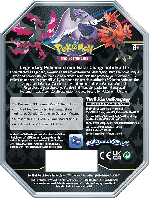 Pokemon TCG Crown Zenith Tin Large 210 - 85194 - Colorland Toys