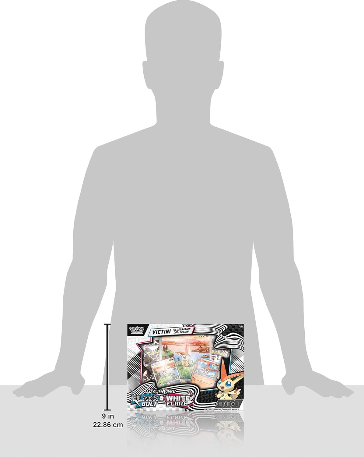 Pokémon TCG: Scarlet & Violet Black Bolt & White Flare – Victini Illustration Collection Box with 4 Booster Packs & Promo Cards - Colorland Toys
