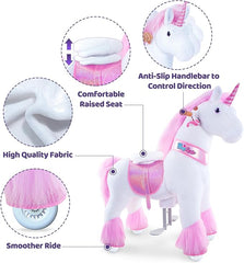 PonyCycle Ride On Horse Age 3 - 5 Pink U - 302 - Colorland Toys