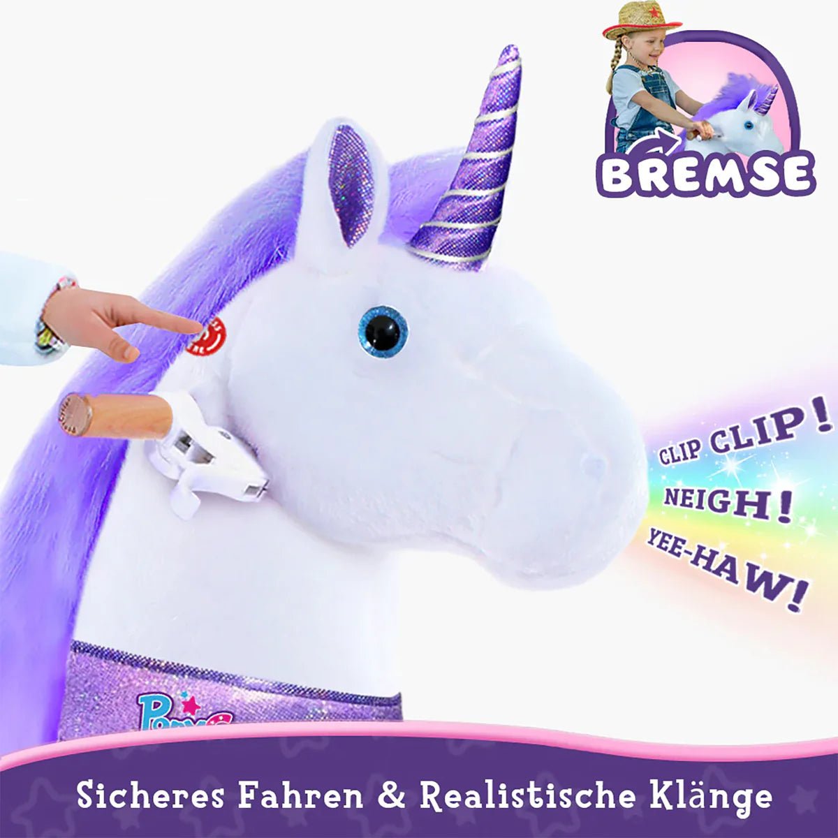 PonyCycle Ride On Horse Age 3 - 5 Purple U - 368 - Colorland Toys