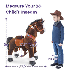 PonyCycle Ride On Horse Age 4 - 9 Chocolate Brown U - 421 - Colorland Toys