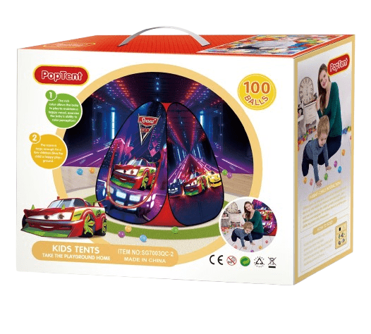 PopTent Speed Car Kids Tent 100 Balls B10132/SG7003QC - 2 - Colorland Toys