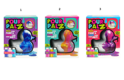 Pour Palz Rubber Duck Large – DIY Paint Pour Art Kit (60ml, Assorted Designs) - Colorland Toys