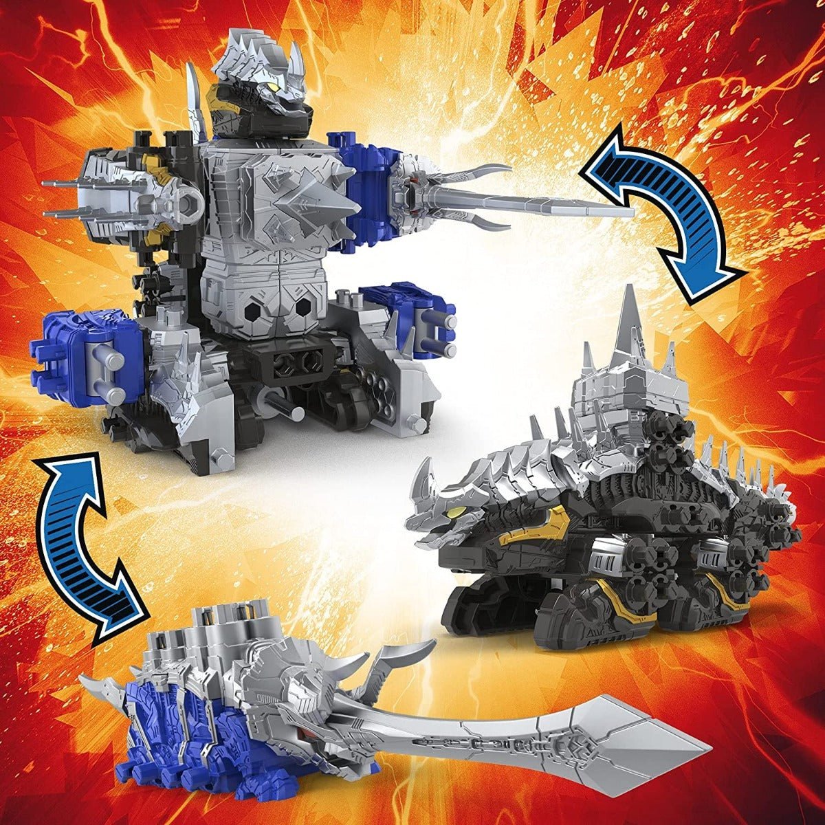 Power Rangers Dino Fury Zord Link Tricera Blade Zord & Stego Spike Zord F1400/F0287 - Colorland Toys