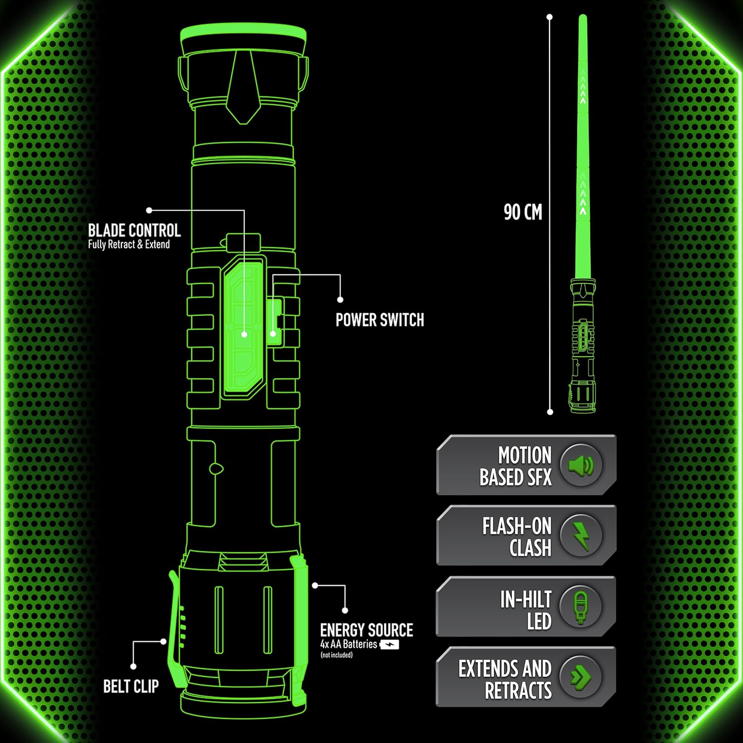 Power Saber Energy Blade Green 12L 931620-004 - Colorland Toys