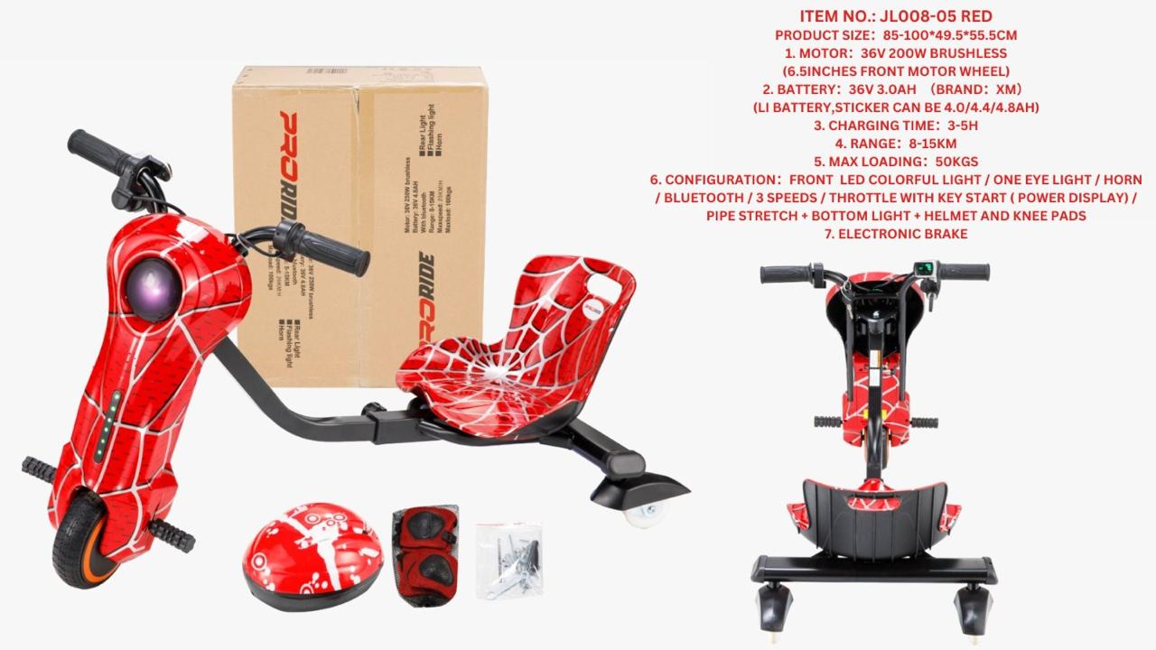 Pro Ride Mini Big Eye Drift Scooter 36V Red PR008 - 05 - Colorland Toys
