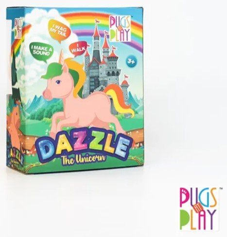 Pugs at Play Dazzle The Walking Unicorn ST - PAP37 - Colorland Toys