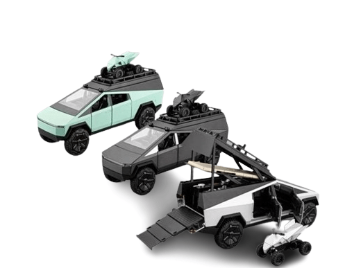 Pullback Diecast Tesla Cybertruck1:24 Scale With Quad Bike CZ170A - Colorland Toys