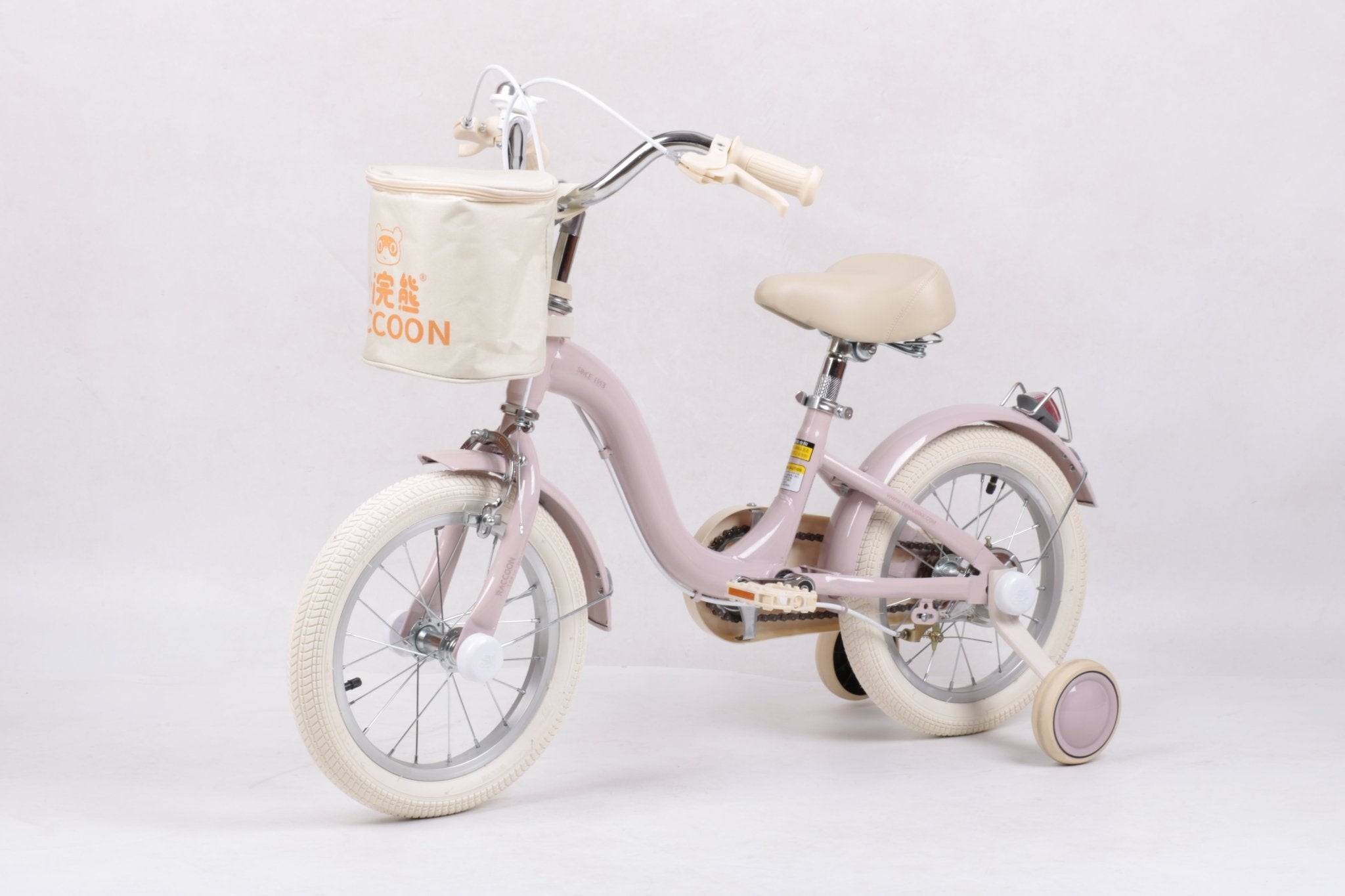 Raccoon Bicycle With Basket 14 Inch Pink TN23R06 14IN CARRIER - Colorland Toys