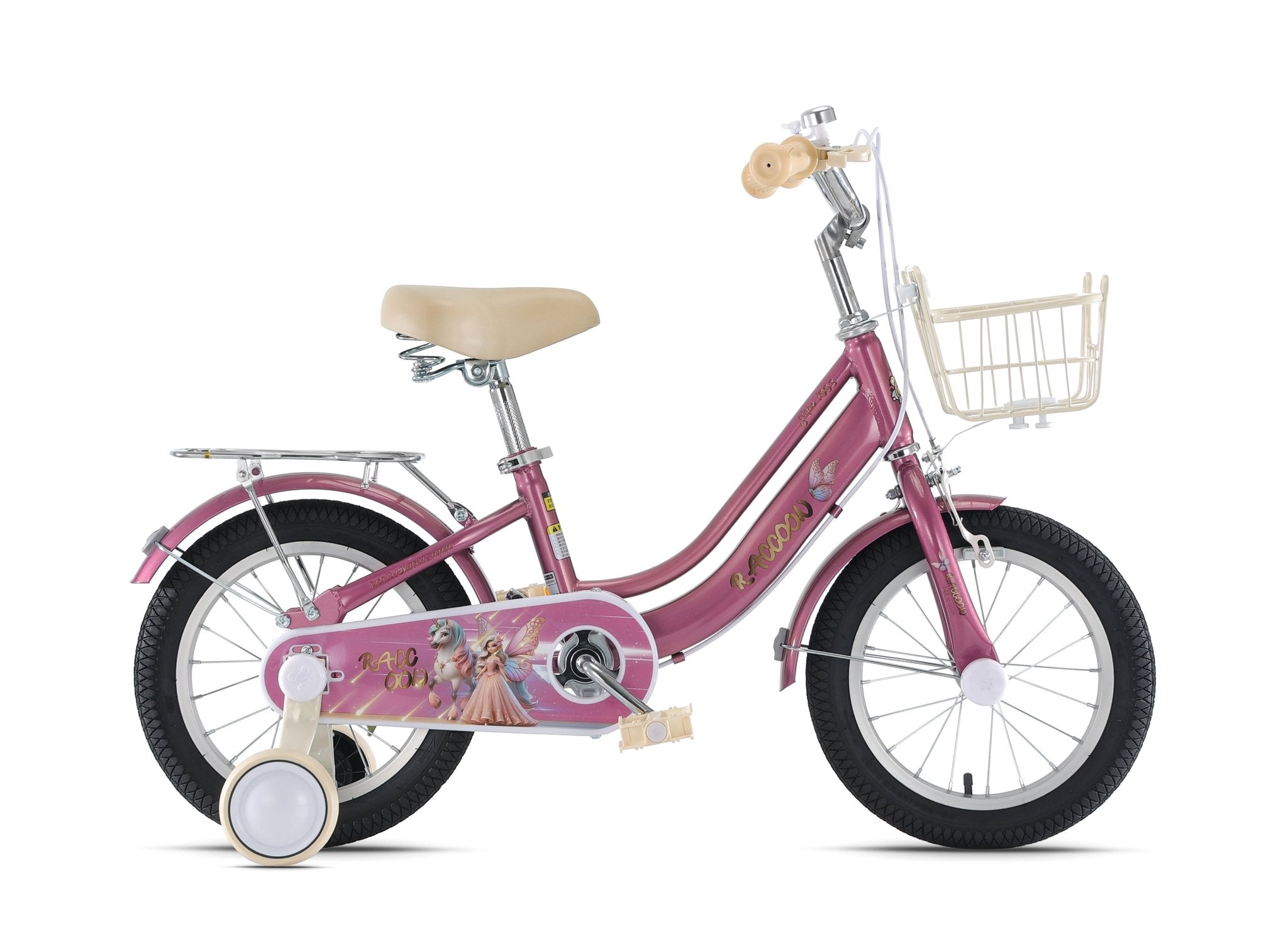 Raccoon Bicycle With Basket 14 Inch Pink TN24R62 - Colorland Toys