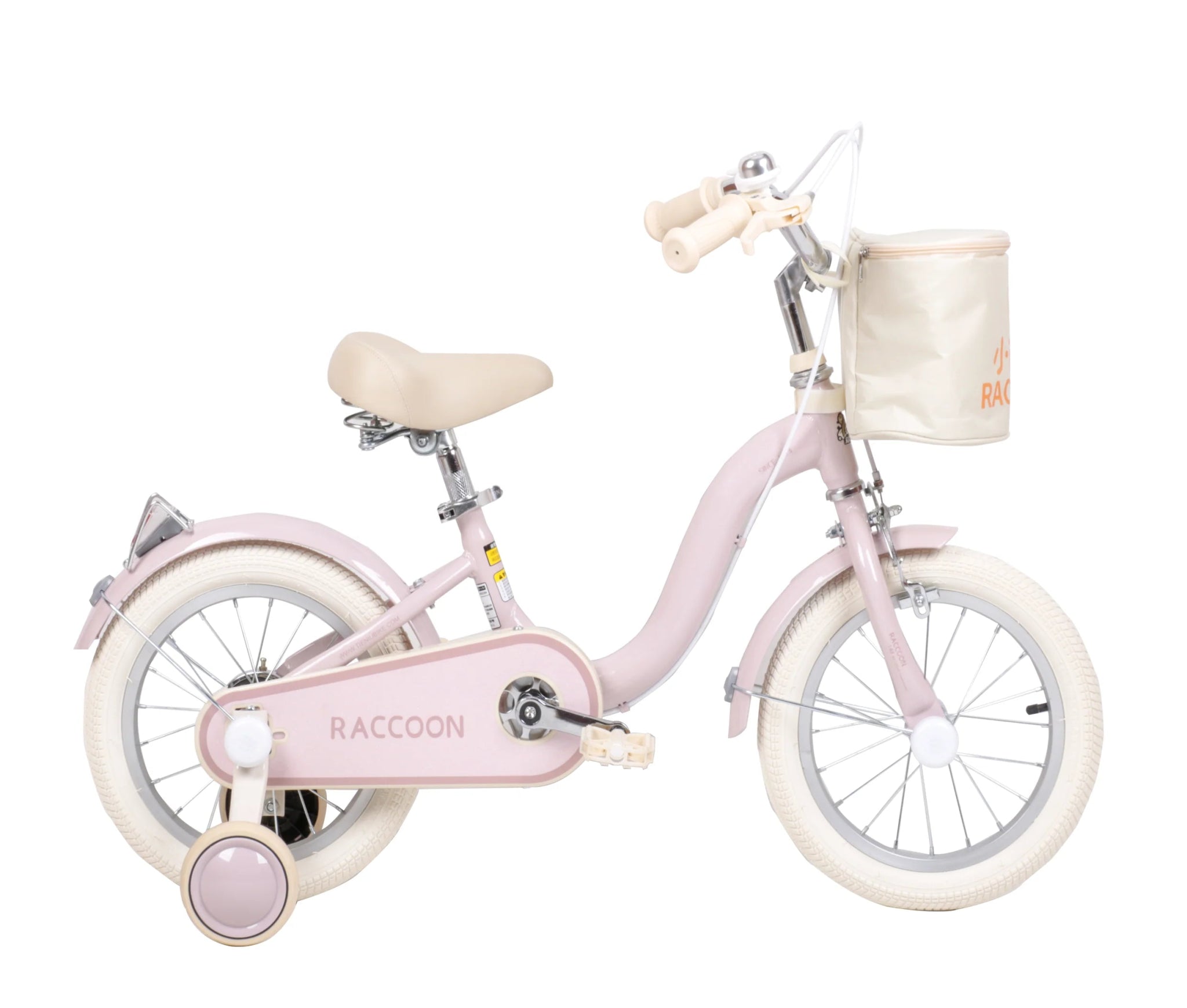 Raccoon Bicycle With Basket 14 Inch Pink TN24R65 14IN - Colorland Toys