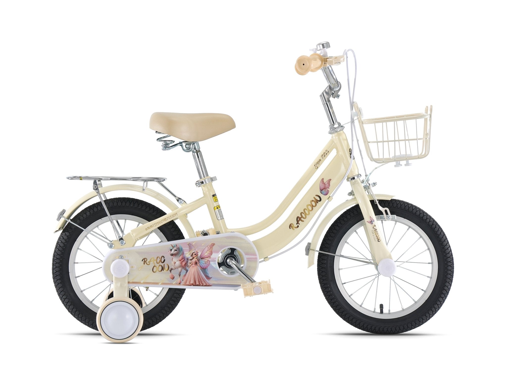 Raccoon Bicycle With Basket 14 Inch White TN24R62 - Colorland Toys