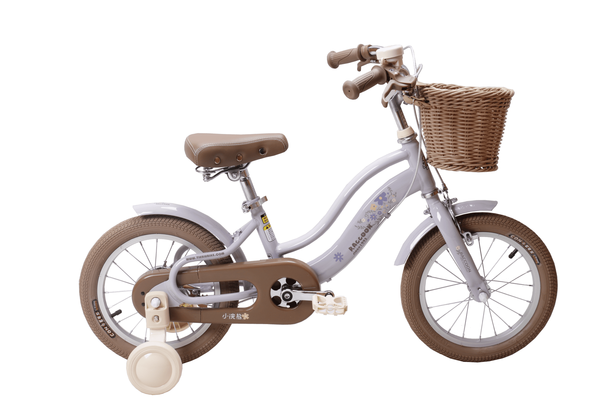 Raccoon Bicycle With Basket 16 Inch Purple TN24R65 16IN - Colorland Toys