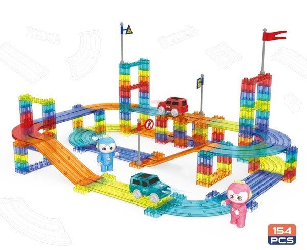 Rail Car Magnetic Blocks 154 Pcs 6707 - Colorland Toys