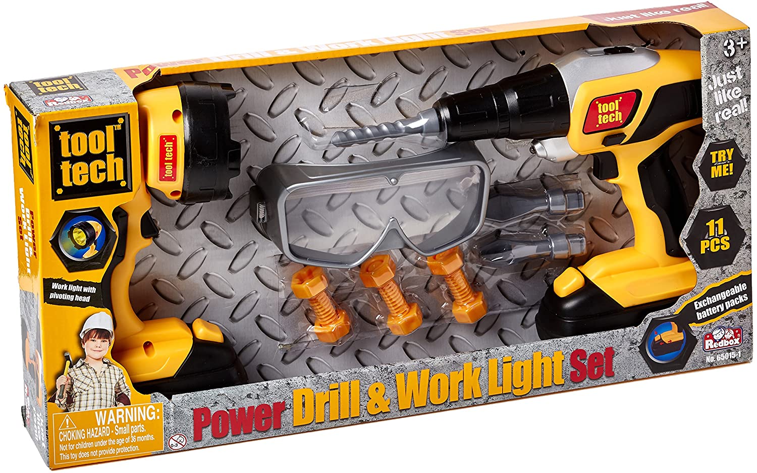 Redbox Tool Tech Power Drill & Work Light Set 65015 - Colorland Toys