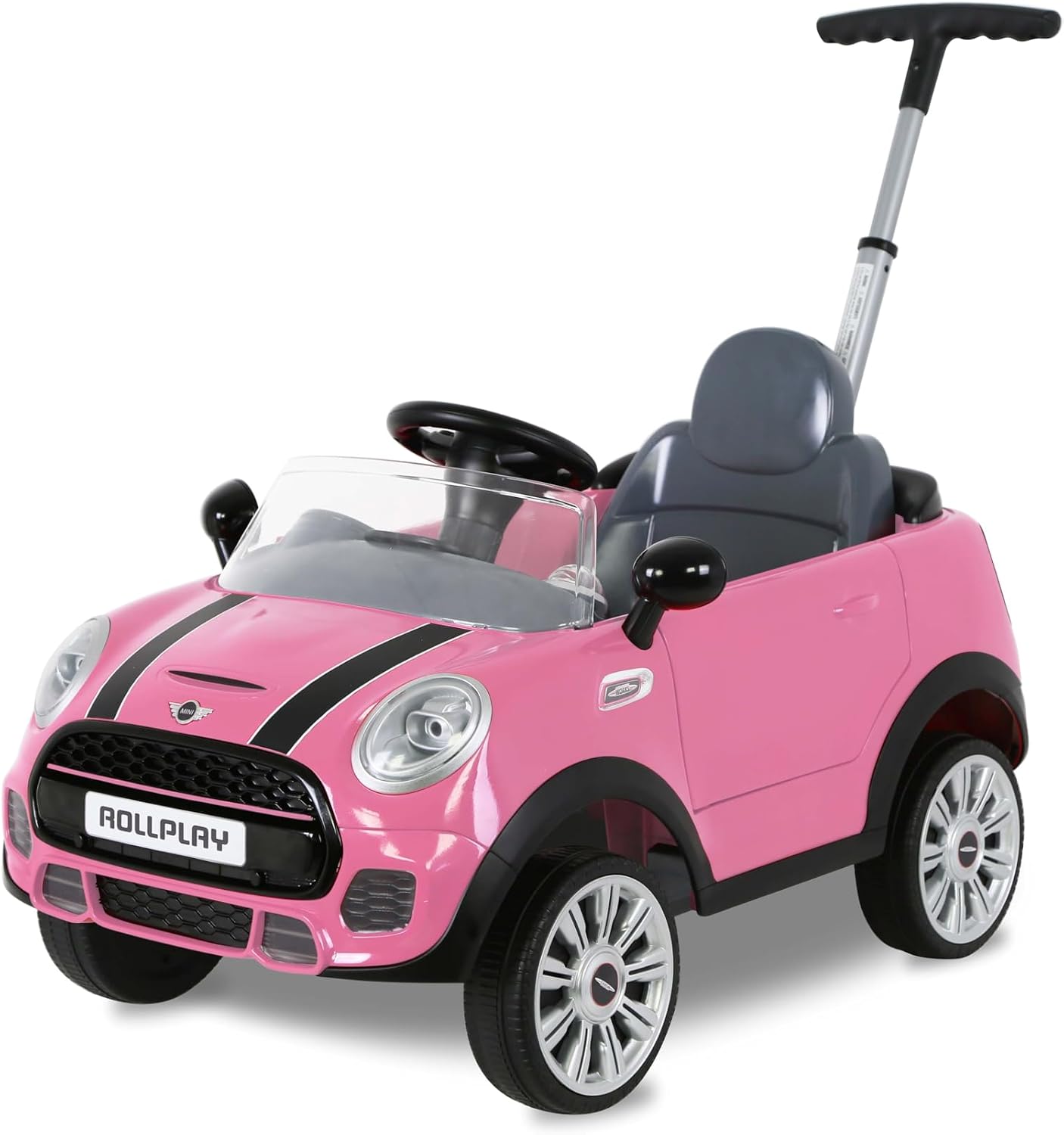 Rollplay MINI Cooper Ride-On Push Car Buggy, Pink for Toddlers - Colorland Toys