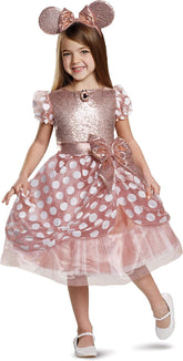 Rose Gold Minnie Deluxe Child Girl Costume, Medium (7-8) - Colorland Toys