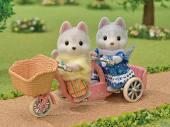 Sylvanian Families tandem Cycling Set-Husky Sister & Brother 5637 - Colorland Toys