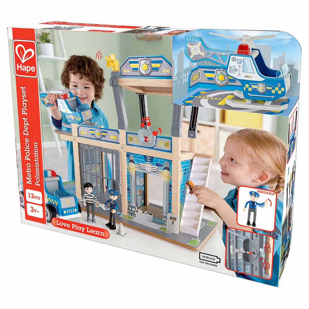 Hape Metro Police Dept Playset E3050 - Colorland Toys