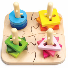 Hape Wooden Creative Peg Puzzle -16pcs - Colorland Toys
