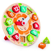 Hape Wooden Chunky Clock Educational Puzzle - 13pcs - Colorland Toys